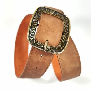 Ceinture reversible femme Fauve / Orange patiné